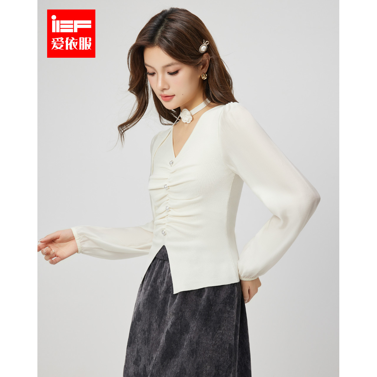 IEF/爱依服百搭显瘦毛织上衣