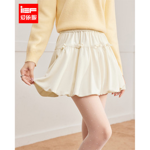 温柔甜美风通勤百搭蝴蝶结摆裙 法式 IEF 爱依服半身裙2025秋冬新款