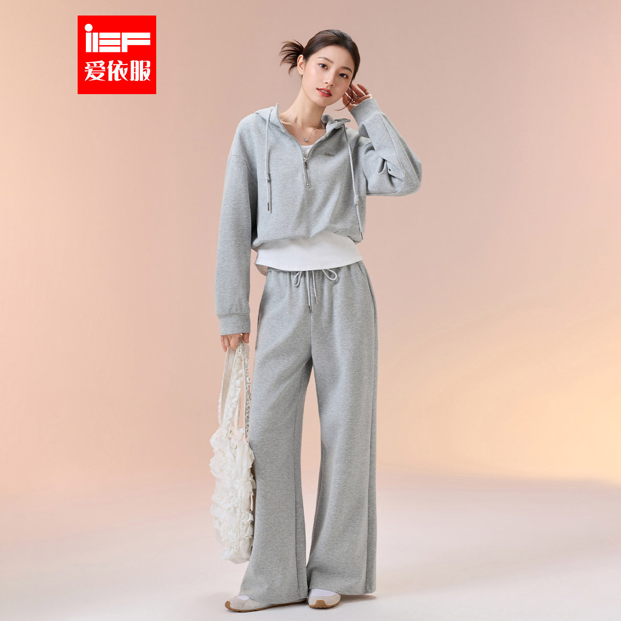 IEF/爱依服2026春季新款韩版时尚休闲运动风设计感百搭上下套长裤