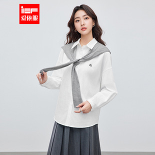 韩系简约休闲通勤气质文艺风百搭衬衫 新款 上衣 爱依服2026春季 IEF
