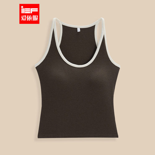 IEF/爱依服2025秋季新款简约纯色内搭可外传带胸垫设计背心上衣
