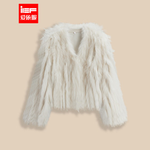 法式 新款 高级感成熟通勤气质百搭皮草外套 爱依服2025冬季 IEF