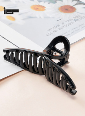 IEF/爱依服韩式高级感亮黑色抓夹发量多后脑勺盘发鲨鱼夹子