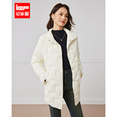 爱依服2025冬季 新款 韩版 IEF 简约成熟通勤气质保暖棉衣中长款 外套