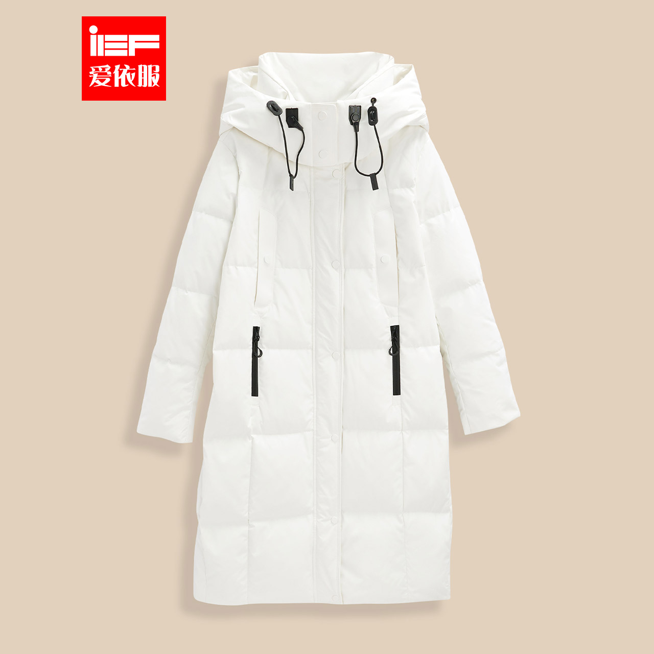 IEF/爱依服2025冬季新款美式时尚休闲运动风百搭保暖羽绒中长外套