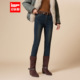 爱依服裤 时尚 子2025冬季 IEF 新款 韩版 通勤气质百搭加绒牛仔窄脚裤