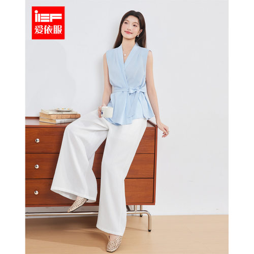 IEF/爱依服一整套穿搭2026夏季新款韩系文艺知性通勤风上下套长裤