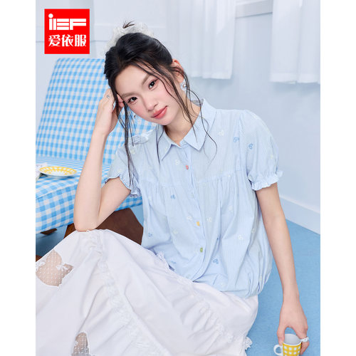 IEF/爱依服2026夏季新款韩系甜美减龄元气少女风设计感衬衫上衣