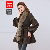 法式 新款 名媛气质感通勤百搭呢绒羽绒中外套 爱依服2025冬季 IEF