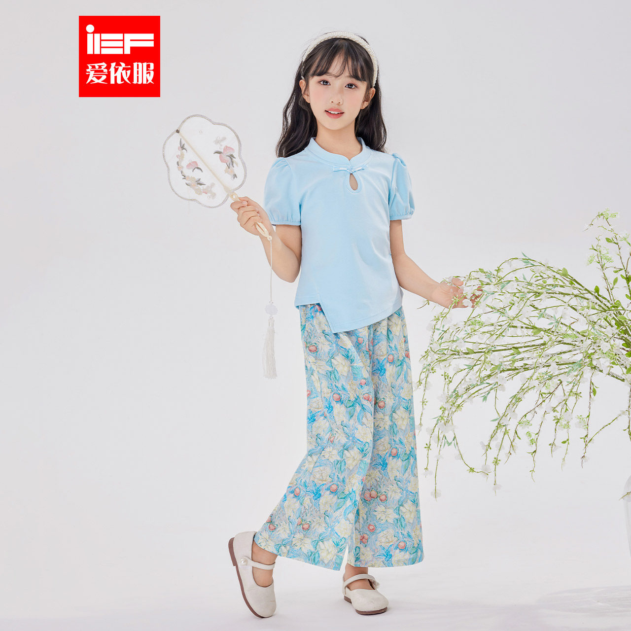 MINIIEF【爱依服童装】2025夏季新款韩系风时尚洋气女童上下套裤