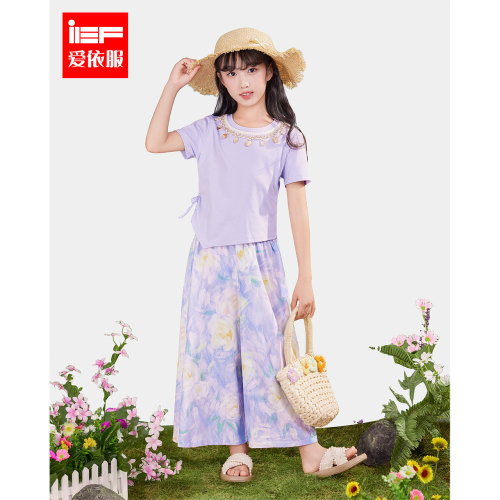 MINIIEF【爱依服童装】2026夏季新款法式甜美洋气女童上下套裤