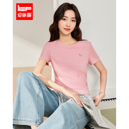 IEF/爱依服上衣2026夏季新款韩系简约休闲通勤百搭正肩显瘦T恤女