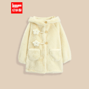 MINIIEF【爱依服童装】2025冬季新款法式甜美洋气女童毛绒中外套