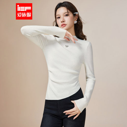 IEF/爱依服2025秋季新款法式温柔小女人气质不规则下摆毛织打底衣