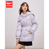 爱依服2025冬季 新款 法式 IEF 时尚 小众大翻领设计通勤羽绒中外套