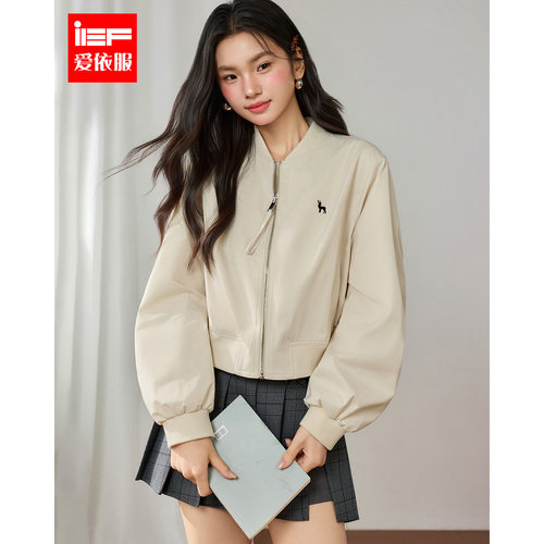 IEF/爱依服2026秋季新款韩系短款棒球服短外套拉链时尚百搭夹克