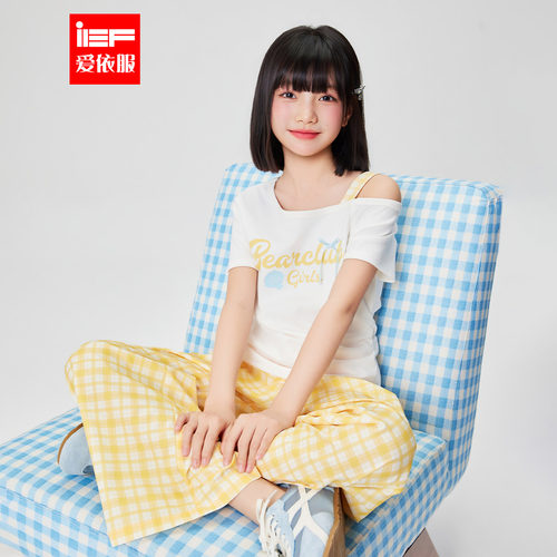 MINIIEF【爱依服童装】2026夏季新款韩版洋气设计感女童上下套装