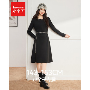 韩版 IEF 2025秋冬新款 小个子专属 通勤百搭加绒连衣中裙 爱依服
