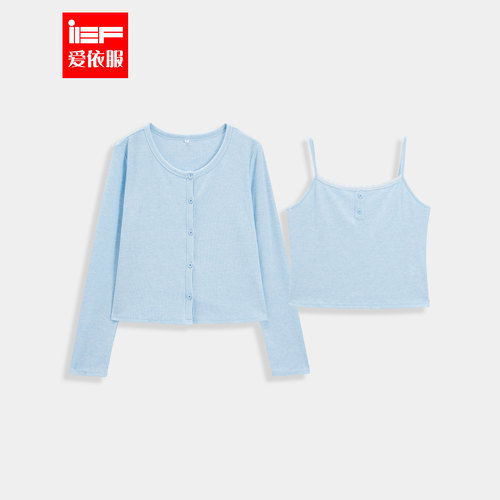 IEF/爱依服【微胖】大码女装2025秋季新款韩版简约百搭两件套上衣