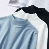 Демисезонный утепленный свитер, приятное телу трикотажное термобелье, высокий воротник