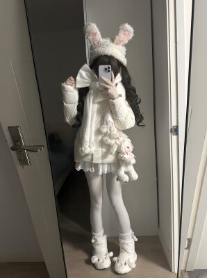 鹿屿【小奶油】纯棉蕾丝棉布屁帘半身裙白色打底裙叠穿下摆蛋糕裙