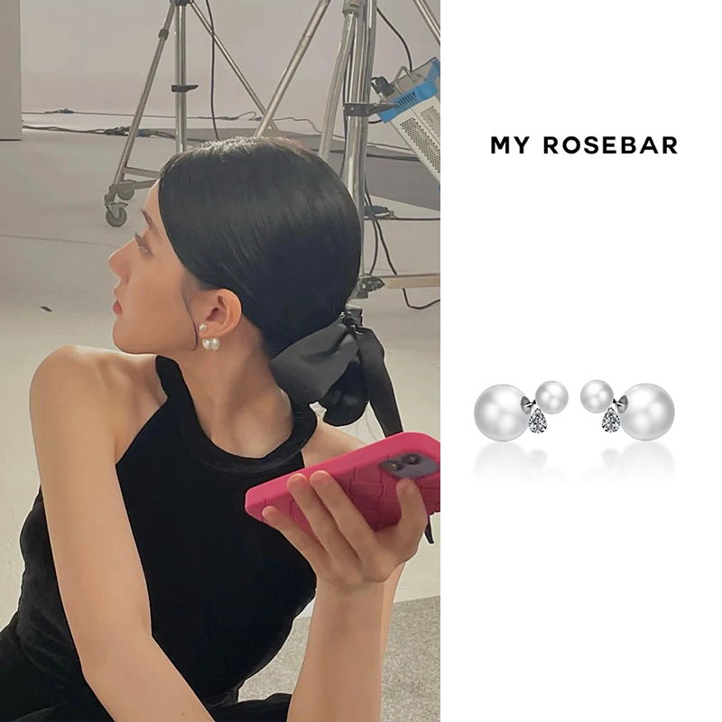 MyRosebar赵露思同款前后珍珠耳