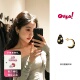 黑金时尚 OUPS 双月图腾耳环珐琅经典 百搭小众复古耳钉博物馆系列