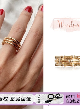LHWindsor温莎珠宝 韧竹幸运竹戒指复古欧美ins风小众开口指环