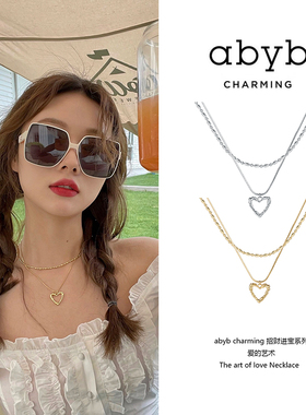 abyb Charming  爱的艺术项链杨芸晴同款双层叠戴百搭小众锁骨链