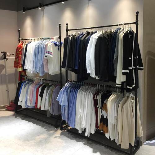 横杆可调节双杆服装架国安铁艺