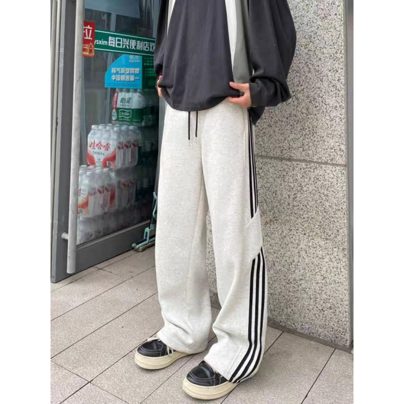 2025新款卫裤男条纹春秋潮牌休闲男生裤子宽松阔腿直筒运动长裤,男装,卫裤,淘宝优惠券,粉丝福利购,淘宝优惠卷