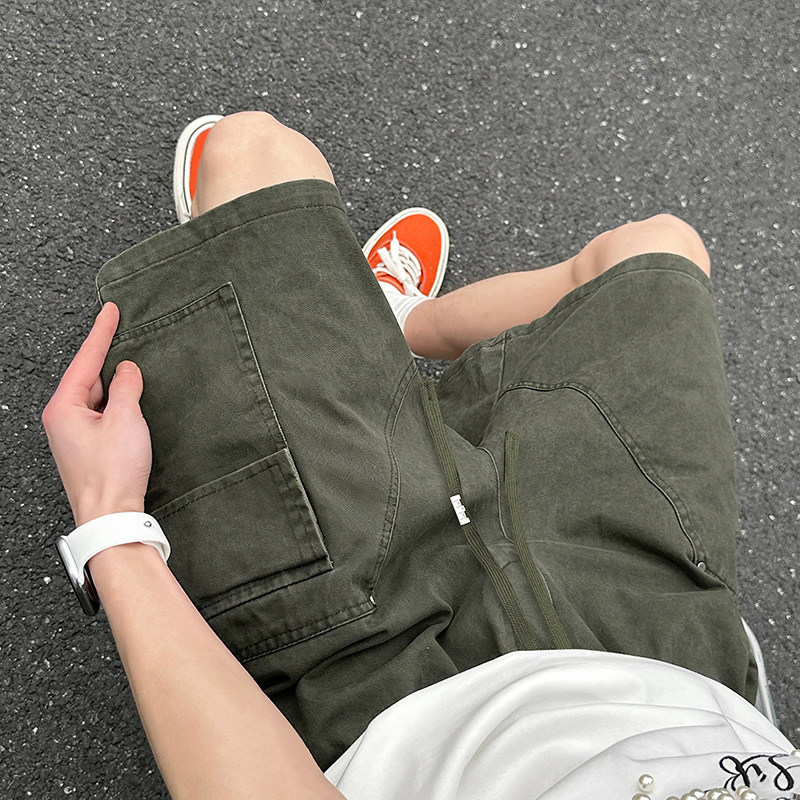 纯棉美式复古工装短裤男2026新款夏季薄款五分裤休闲宽松潮牌中裤