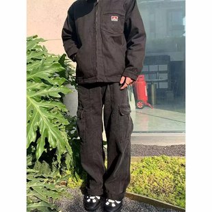 男款 复古牛仔裤 阔腿休闲工装 裤 潮流 春秋款 宽松舒适百搭直筒裤 美式