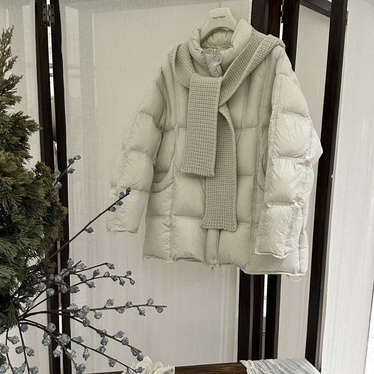 Burp puppy打嗝小狗-凛冬恋歌韩系立领简约户型口袋羽绒服