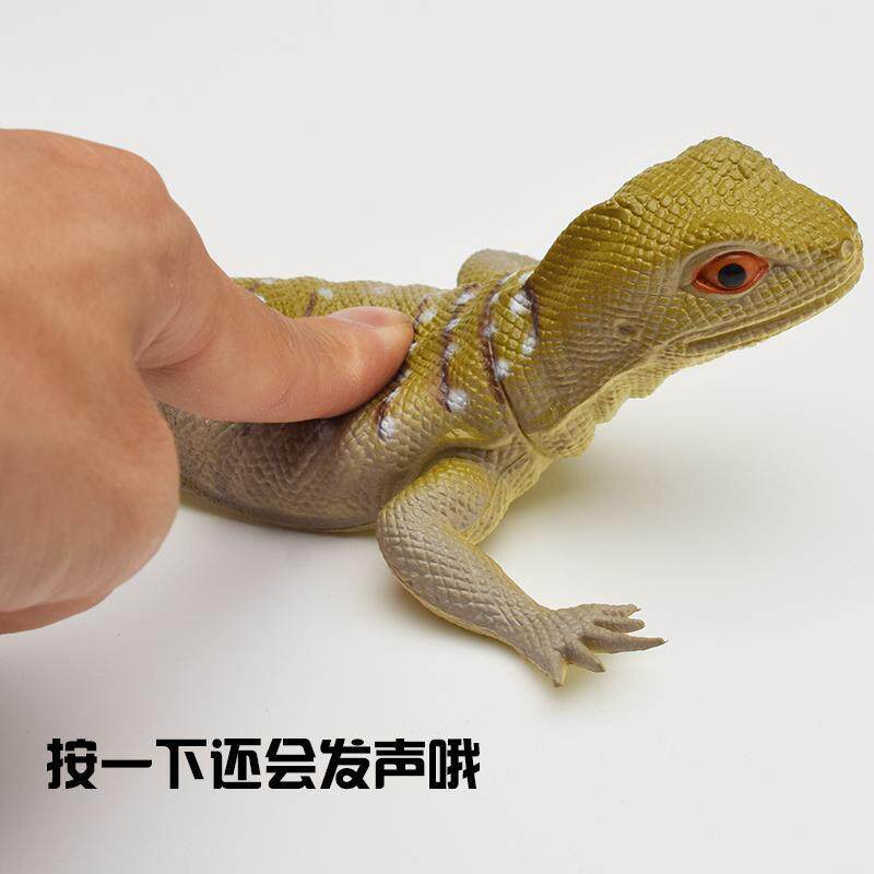 仿真蜥蜴模型整蛊吓人变色龙壁虎软胶儿童玩具发声塑胶爬行动物