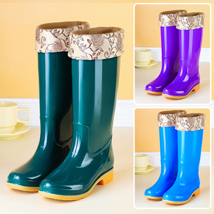 劳保雨靴 中筒成人加棉保暖胶鞋 高筒女雨鞋 防滑厨房雨天外穿防水鞋