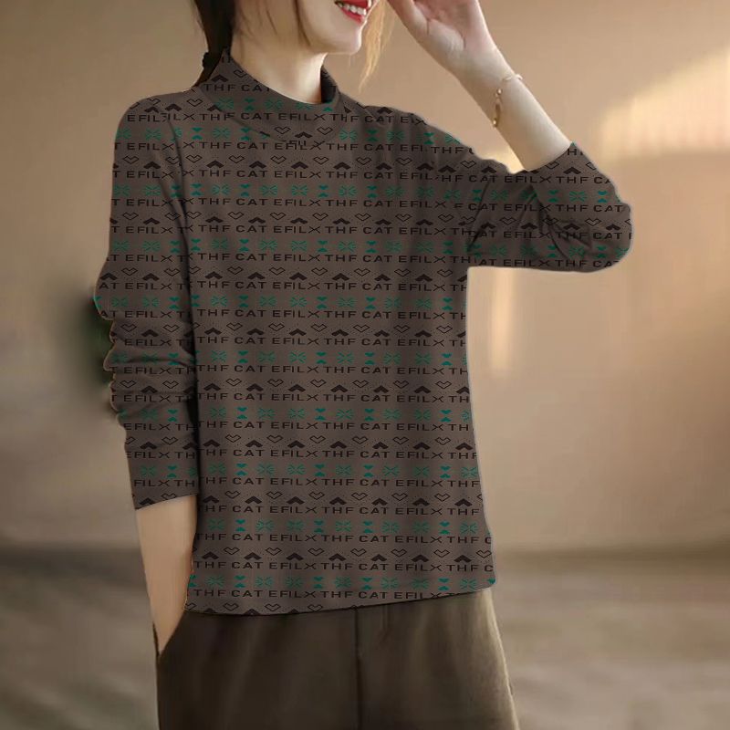 欧货港风秋冬新款半高领德绒内搭保暖T恤打底衫长袖显瘦洋气上衣