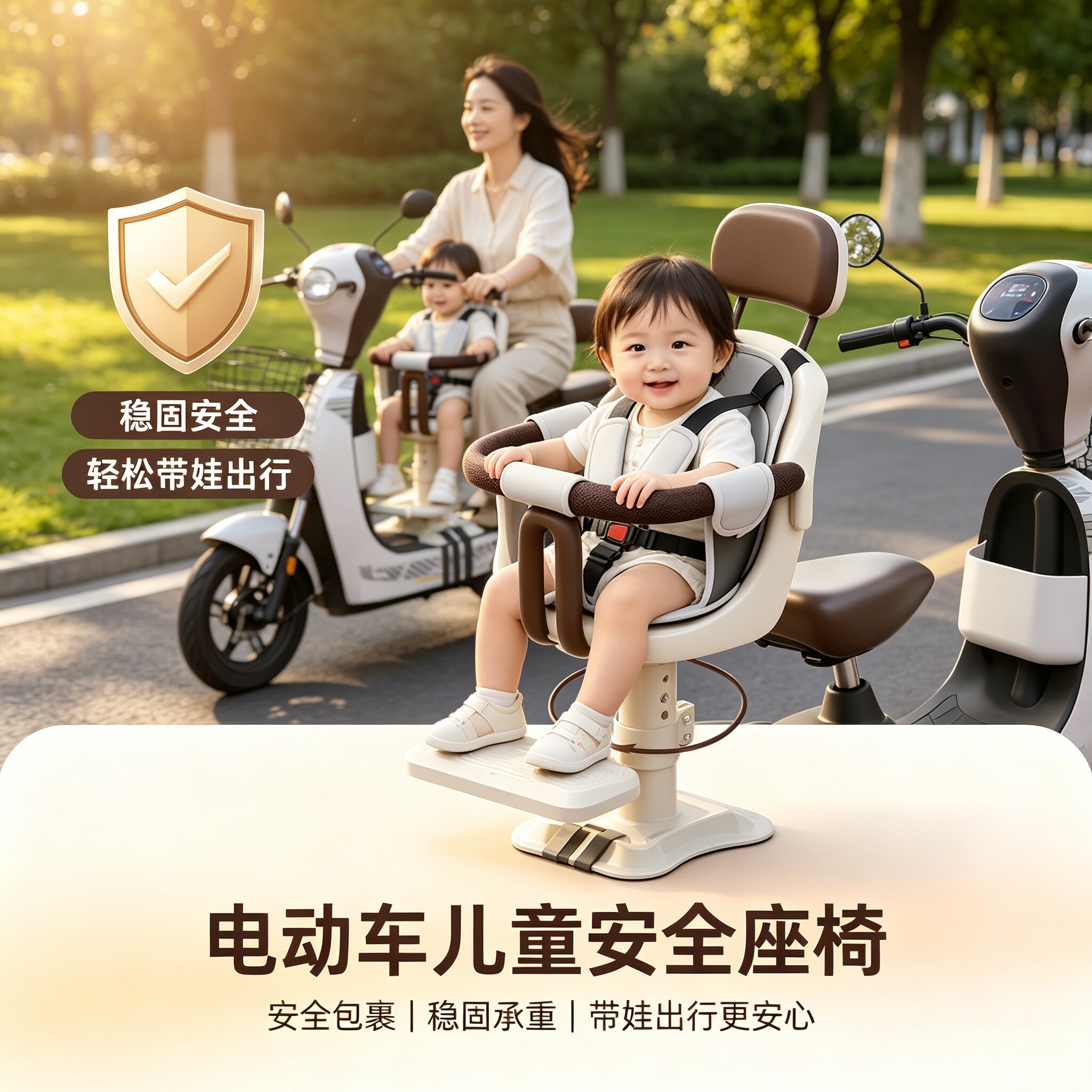 电动车前置儿童用座椅电瓶车婴儿坐椅踏板宝宝摩托车小孩安全凳子