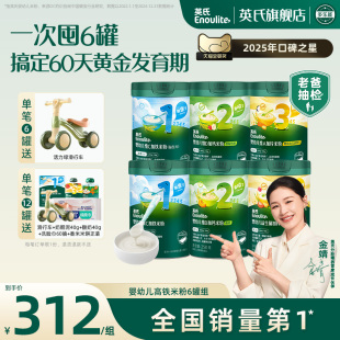 英氏婴幼儿高铁米粉6罐 宝宝米糊宝宝米粉婴幼儿辅食果蔬大颗粒