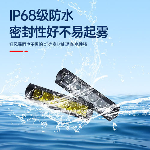 适用普拉多LC250四眼扰流板射灯新款霸道车顶辅助行李架框灯改装