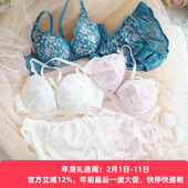 女士内衣内裤 仙境花园甜美温柔聚拢透气蕾丝文胸套装 包邮 日本日式