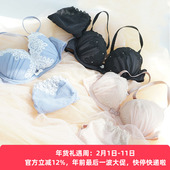 琉璃町 内衣内裤 包邮 日本日系少女时代马卡龙花边蕾丝聚拢文胸套装