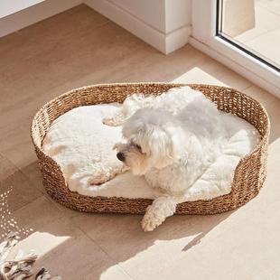 冬季保暖睡眠宠物垫子宠物垫狗垫草藤编狗床舒适猫窝狗窝宠物用品