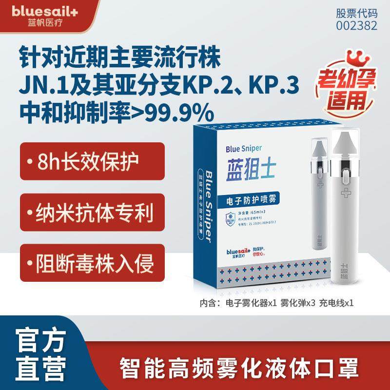 蓝帆蓝狙士纳米抗体鼻腔喷剂生物液体口罩防护屏障便携出行透气,居家日用,一次性口罩垫,淘宝优惠券,粉丝福利购,淘宝优惠卷