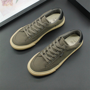 透气帆布鞋2025春秋软底开车鞋系带平底潮鞋休闲鞋子男士低帮板鞋