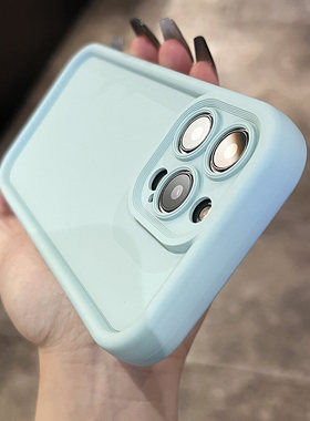 INS浅蓝色适用oppo Reno12/11简约9全包8pro+手机壳5厚6软7SE硅胶K11防摔A93女A92S高级A58气囊R17男A3/A1pro