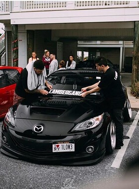 汽车贴纸CAMBERGANG潮流个性改装英文字母前后挡玻璃反光拉花贴画