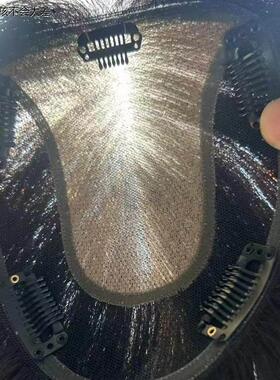 假发女片头顶补发片高端双递针真发全真人发蓬松轻薄遮白发LHAL4