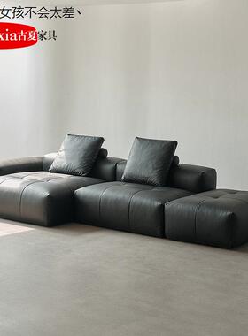 像素saba沙发意式极简设计师别墅大平层客厅真皮自由组合模LHAL4