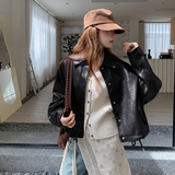 】新款主推秋款宽松时尚款皮衣外套2C295-7765-P165-K238，女装皮衣，2C295